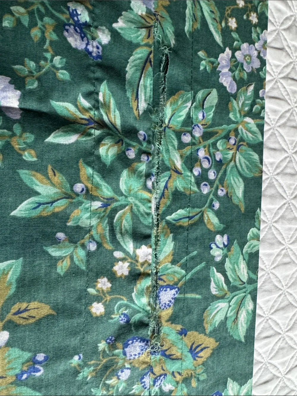 Vintage Laura Ashley Bramble green Floral Valances - Set of 3 (As-Is back flaw)